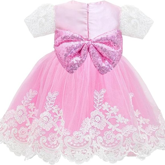 NWT Beautiful Sparkling Sequin Bow Baby Dress Christmas Flower Girl Page… - Picture 10 of 12